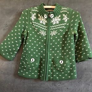 XS/TP DC* green zip up sweater